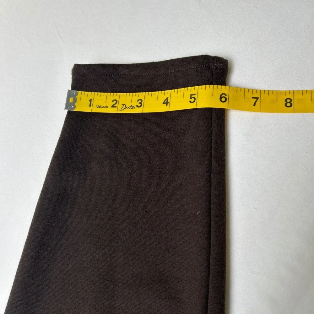 Michael Kors Womens Stretch Ponte Slim Straight Leg Pants Size 10 Brown Career